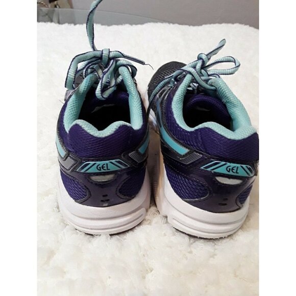 womens ASICS blue stripes lace up fabric - Picture 3 of 4